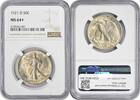 US Half Dollar 1921-D Walking Liberty Silver Half Dollar MS64+ NGC None -