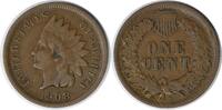 US Cent 1908-S Indian Cent F Uncertified #1058 None -