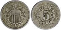 US Nickel 1866 Shield Nickel Rays VF Uncertified #218 None -