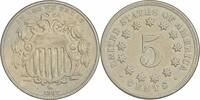 US Nickel 1867 Shield Nickel No Rays VF Uncertified None -