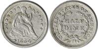US Half Dime 1854 Liberty Seated Silver Half Dime Arrows AU Uncertified #125 None -