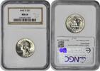 US Quarter 1942-S Washington Silver Quarter MS64 NGC None -