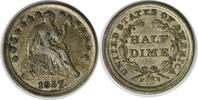 US Half Dime 1857 Liberty Seated Silver Half Dime AU Uncertified #149 None -