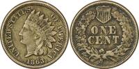 US Cent 1863 Indian Cent F Uncertified None -