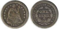 US Dime 1845-O Liberty Seated Silver Dime F Uncertified #1124 None -