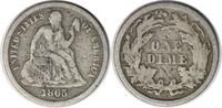 US Dime 1865-S Liberty Seated Silver Dime VF Uncertified #141 None -
