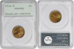US Cent 1910-S Lincoln Cent MS65RD PCGS None -