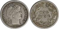 US Dime 1909 Barber Silver Dime VF Uncertified None -