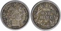 US Dime 1909 Barber Silver Dime EF Uncertified None -