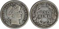 US 1911 Barber Silver Dime F Uncertified None Dime 1911 No Mint Mark F