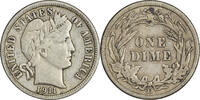 US Dime 1911-D Barber Silver Dime VF Uncertified None -