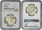 US Half Dollar 1947-D Walking Liberty Silver Half Dollar MS66+ NGC None -