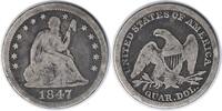 US Quarter 1847 Liberty Seated Silver Quarter DDR FS-801 VG Uncertified None -