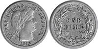 US Dime 1912-D Barber Silver Dime EF Uncertified None -