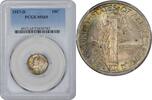 US Dime 1917-D Mercury Silver Dime MS65 Colorful Toning PCGS None -