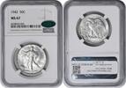 US Half Dollar 1942 Walking Liberty Silver Half Dollar MS67 NGC (CAC) CAC -