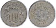 US Nickel 1866 Shield Nickel Rusted Die Obverse EF Uncertified #216 None -
