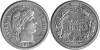 US Dime 1913 Barber Silver Dime AU Uncertified None -