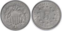 US Nickel 1869/9 Shield Nickel F-111 AU Uncertified #243 None -