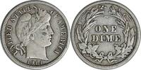 US Dime 1914 Barber Silver Dime VF Uncertified None -