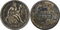 US Dime 1889-S Liberty Seated Silver Dime VF Uncertified None -