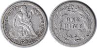 US Dime 1883 Liberty Seated Silver Dime VF Uncertified None -