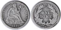 US Dime 1891-O Liberty Seated Silver Dime F Uncertified None -