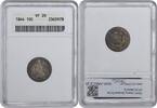 US Dime 1844 Liberty Seated Silver Dime VF20 ANACS None -