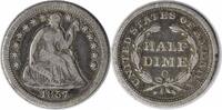 US Half Dime 1857-O Liberty Seated Silver Half Dime F Uncertified None -