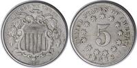 US Nickel 1867 Shield Nickel No Rays RPD EF Uncertified #204 None -