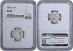 US Dime 1867-S Liberty Seated Silver Dime AU55 NGC None -