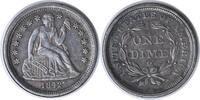 US Dime 1842-O Liberty Seated Silver Dime Choice EF Uncertified #335 None -