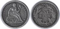 US Dime 1867-S Liberty Seated Silver Dime EF Uncertified #830 None -