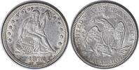 US Quarter 1876 Liberty Seated Silver Quarter MPD-2 1 Wide West AU Uncertified #203 None -