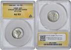 US Dime 1945 Mercury Silver Struck 10% Off-Center AU53 ANACS None -