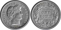 US Dime 1912 Barber Silver Dime AU58 Uncertified None -