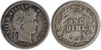 US Dime 1909-S Barber Silver Dime VG Uncertified None -