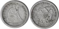 US Quarter 1868-S Liberty Seated Silver Quarter VF Uncertified #958 None -