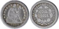 US Dime 1850 Liberty Seated Silver Dime VG Uncertified None -