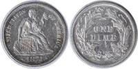 US Dime 1874 Liberty Seated Silver Dime Arrows AU58 Uncertified #308 None -
