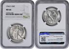 US Half Dollar 1943-S Walking Liberty Silver Half Dollar MS66 NGC None -