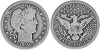 US Half Dollar 1910 Barber Silver Half Dollar VG Uncertified None -