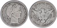 US Half Dollar 1909-O Barber Silver Half Dollar Choice VG Uncertified None -