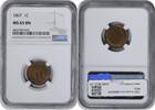 US Cent 1867 Indian Cent MS65BN NGC None -