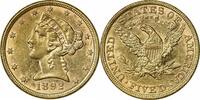 US Five Dollar 1892 $5 Gold Liberty Head AU58 Uncertified #221 None -