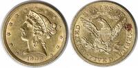 US Five Dollar 1908 $5 Gold Liberty Head MS60 Uncertified #934 None -