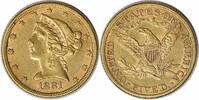 US Five Dollar 1881 $5 Gold Liberty Head AU58 Uncertified #145 None -