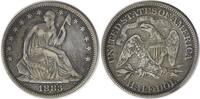 US Half Dollar 1883 Liberty Seated Silver Half Dollar EF Uncertified #307 None -