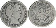 US Half Dollar 1912-S Barber Silver Half Dollar VG Uncertified None -