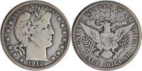 US Half Dollar 1912-S Barber Silver Half Dollar Choice F Uncertified None -